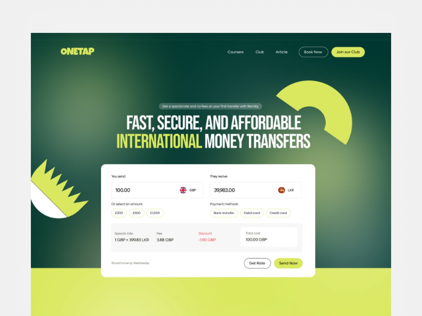 Money transfer — Dribbble shot
